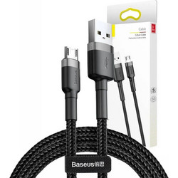 baseus Καλώδιο MicroUSB Cafule 2.4A 1m (Γκρι/Μαύρο)