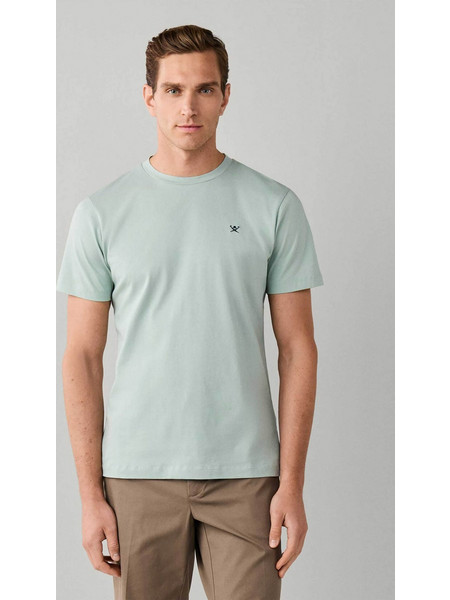 Hackett ανδρικό T-shirt με λογότυπο Classic Fit - HM5000128 Πράσινο Μέντας