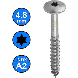 Ξυλόβιδες TRESPO INOX A2 ανοξείδωτες O4,8x38mm (100 τεμ)