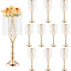 VEVOR 10PCS 55cm/21.65" Tall Crystal Wedding Flower Stand 33.5 cm / 20 pcs