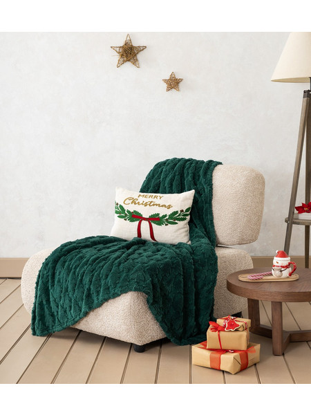 Κουβέρτα Καναπέ 150x190 Flannel 280gsm Nima Festive Green