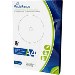 MEDIARANGE LABELS FOR CD/DVD/BD 15-118MM MATTE (100 PACK) - (MRINK130)