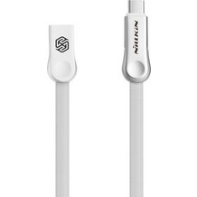 NILLKIN Plus III 2 σε 1 Πλατύ Καλώδιο Φόρτισης και Δεδομένων με Έξοδο Type-C και Micro USB και Είσοδο Θηλυκό Type C (1Μ) - Λευκό