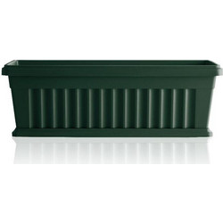 BAMA ITALY Ζαρντινιέρα Κήπου/Μπαλκονιού 40x18.5x16.5cm 7lt με Πιάτο Πράσινο Σκούρο