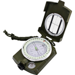 Waterproof Hiking Military Navigation Compass with Pouch Lanyard (Army Green)