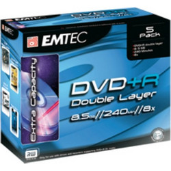 ΔΙΣΚΟΙ EMTEC DVD+R 8,5GB 8Χ DOUBLE LAYER JK 5τεμ 008371025