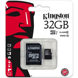 Kingston microSDHC 32GB Class 10 U1 UHS-I + Adapter