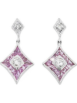 Million Diamonds Γυναικεία Σκουλαρίκια Κρεμαστά από Λευκόχρυσο 18K με Διαμάντι & Ζαφείρι SK2777