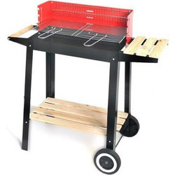 BBQ Μεταλλική Ψησταριά Κάρβουνου με Ρόδες Επιφάνειας 51x25cm 95218