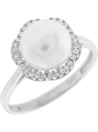 Million Diamonds Γυναικείο Δαχτυλίδι από Λευκόχρυσο 14K με Πέρλα RZ8320