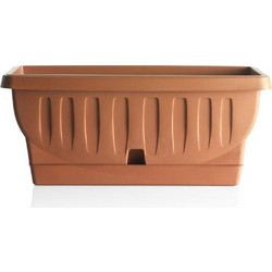 BAMA ITALY Ζαρντινιέρα Υψηλής Αντοχής 102x48x44cm 127lt με Αυτοποτιζόμενο Πιάτο 5.1kg Πλαστική Κεραμιδί NATURA