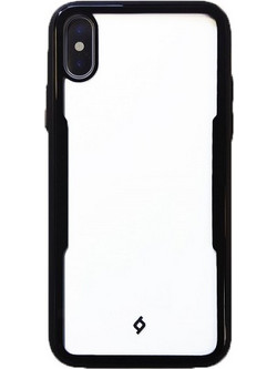 ttec Hard Back Cover Case Transparent Back with Black Bumper for iPhone X / XS