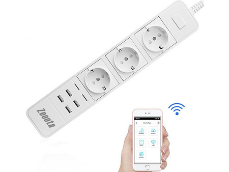 WiFi Smart Power Strip Socket με 3 πρίζες και 4 USB Port charge - 1771