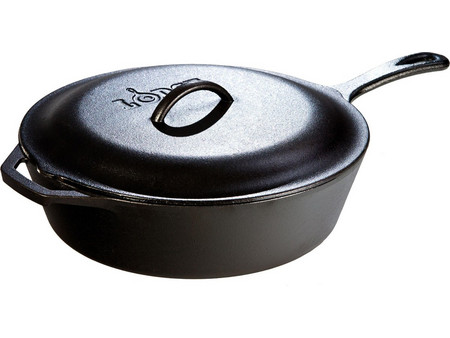 Lodge Covered Deep Skillet Τηγάνι Μαντεμένιο Αντικολλητικό με Καπάκι 30.48cm
