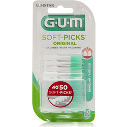 Gum 632 Fluoride Μεσοδόντιες Οδοντογλυφίδες Regular/Medium Άσπρες 50τμχ
