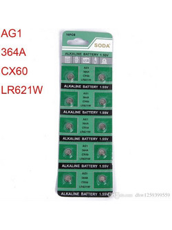 Μπαταρίες_Type: AG1 LR621 364A CX60 1.55V 180mAh 6.8*2.1mm Button Coin Cell Alkaline Battery 1.55Volt