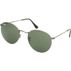 Ray-Ban RB3447 029 Ανδρικά Γυαλιά Ηλίου Στρογγυλά Μεταλλικά Ασημί με Πράσινο Polarized Φακό