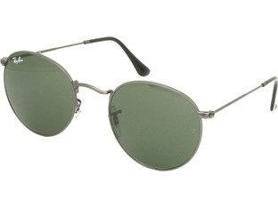 Ray-Ban RB3447 029 Ανδρικά Γυαλιά Ηλίου Στρογγυλά Μεταλλικά Ασημί με Πράσινο Polarized Φακό