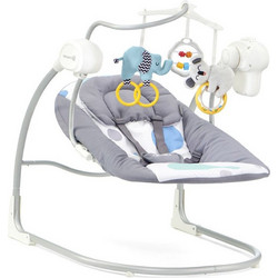 Kinderkraft Minky Swing Relax Μωρού Κούνια με Μουσική έως 9kg Γκρι Πράσινο Mint KKBMINKYMIN000