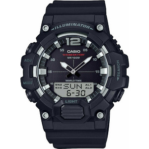 Casio Ανδρικό Ρολόι Χρονογράφος με Μαύρο Καουτσούκ Λουράκι HDC-700-1AVEF