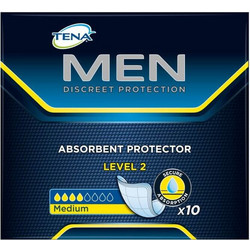 Tena Men Absorbent Protector Level 2 Medium Επιθέματα Ακράτειας 4 Σταγόνες 10τμχ