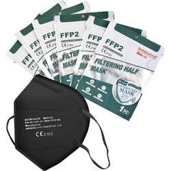Barbeador MAX-02 FFP2 Filtering Half Mask Μαύρη 20τμχ