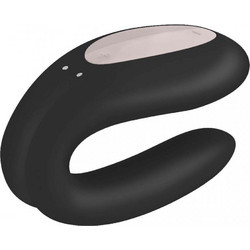 Satisfyer Double Joy Κλειτοριδικός Δονητής για Ζευγάρια με App Control 9.10cm Μαύρος