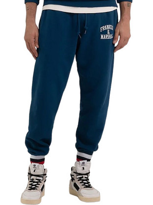 Franklin & Marshall Ανδρικό Παντελόνι Φόρμας Fleece με Λάστιχο Navy Μπλε JM1003.000.2004P01-252