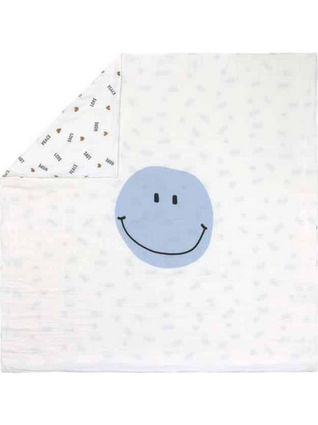 Laessig Happy Rascals Smile Κουβέρτα Αγκαλιάς 100x100 Λευκή