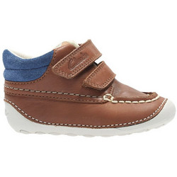 Clarks Παιδικά Ημίμποτα Καφέ Δερμάτινα με Σκρατς 26129788
