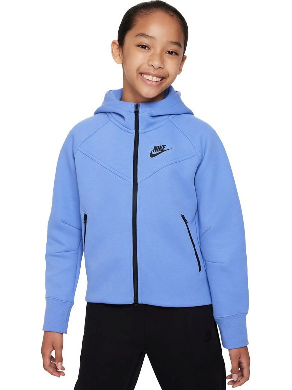 Nike Παιδική Ζακέτα Φούτερ με Κουκούλα και Φερμουάρ Γαλάζια FD2979-450