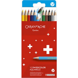 Caran d'Ache Swisscolor Aquarelle Ξυλομπογιές Ακουαρέλας Σετ 12τμχ