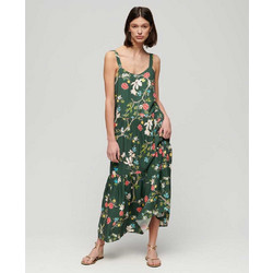 Superdry Midi Καλοκαιρινό Καθημερινό Φόρεμα Floral Κυπαρισσί W8011725A-2GZ