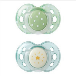 Tommee Tippee Night Time Ορθοδοντικές Πιπίλες Σιλικόνης Νυκτός 18-36m Star 2τμχ