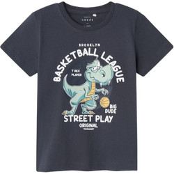 Name It Παιδικό T-Shirt Κοντομάνικο Ανθρακί 13227483