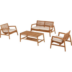 HomeMarkt Σετ Σαλόνι Κήπου Dover Μασίφ Ξύλο 4τμχ Καφέ HM9624