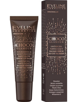 Eveline Choco Glamour Nourishing & Moisturising Daily Glow Serum Lip Balm 12ml