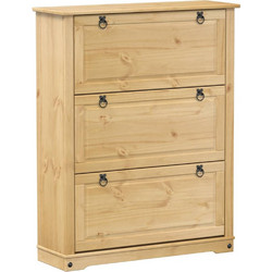 vidaXL Corona Παπουτσοθήκη Μασίφ Ξύλο Πεύκο M99xΠ32xY124cm 4002786