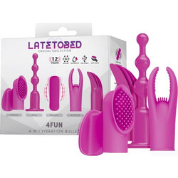LateToBed 4Fun Crucial Collection Κεφαλή Δονητή για Μασάζ 4τμχ