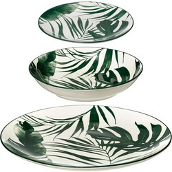 Secret de Gourmet Σετ Πιάτα Φαγητού Πορσελάνης Palme Gree 18τμχ 154822B