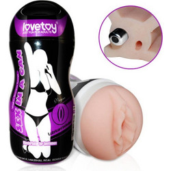 Lovetoy Sex In A Can Vagina Stamina Tunnel 2 Vibrating Pocket Pussy & Sleeve Αυνανιστήρι με Δόνηση