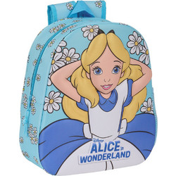 Safta Disney Clasicos Alice In Wonderland 3D Σχολική Τσάντα Πλάτης Νηπιαγωγείου Γαλάζια 622460890