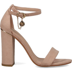 Migato Γυναικεία Πέδιλα Suede Nude με Χοντρό Πολύ Ψηλό Τακούνι 100007133-010