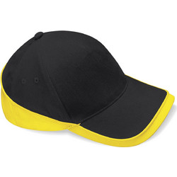 Beechfield Ανδρικό Καπέλο Jockey Υφασμάτινο Μαύρο Κίτρινο B171
