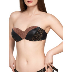 Luna Bikini Top Strapless Μαύρο Καφέ 94320