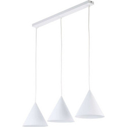 TK Lighting Cono Κρεμαστό Φωτιστικό Οροφής Ράγα Τρίφωτο E27 Λευκό 10011