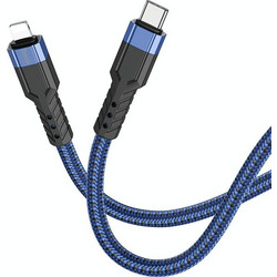 Hoco U110 Braided USB-C to Lightning Cable 20W 1.2m Blue SK2439925