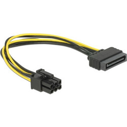 DeLOCK 82924 Καλώδιο Σκληρού Δίσκου 15-Pin SATA Male to 6-Pin SATA Female 0.2m Multicolor