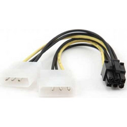 Cablexpert Καλώδιο Τροφοδοσίας 6-Pin PCIe Male to 2 x 4-Pin Molex Male 0.15m Multicolor