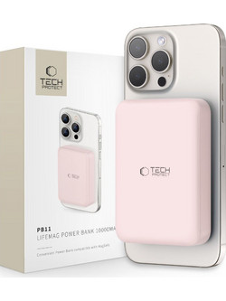 Tech-Protect PB11 Wireless Magsafe Power Bank 10000mAh 15W με Θύρα USB-C Pink
